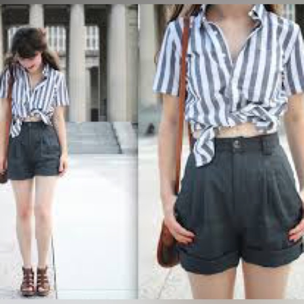 Vintage American Apparel High Waisted Linen Shorts